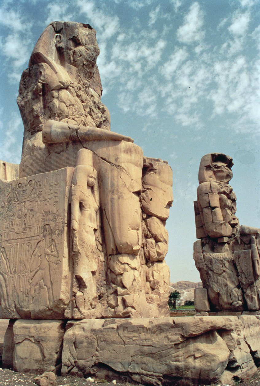 I Colossi di Memnone, statue di Amenhotep III, c.1375-1358 a.C. da Egyptian 18th Dynasty
