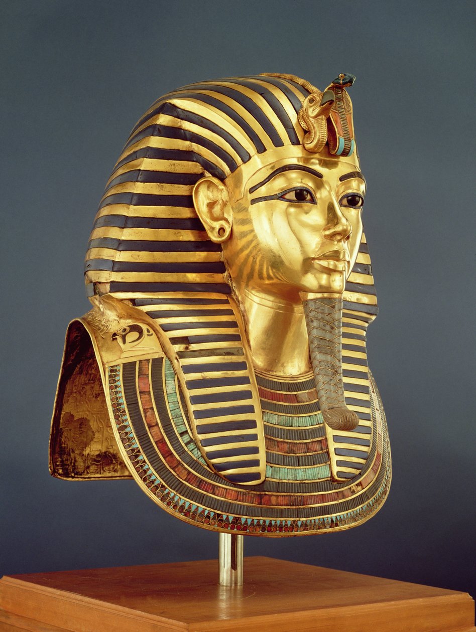 La maschera funeraria di Tutankhamon (c.1370-1352 a.C.) Nuovo Regno, c.1336-1327 a.C. da Egyptian 18th Dynasty