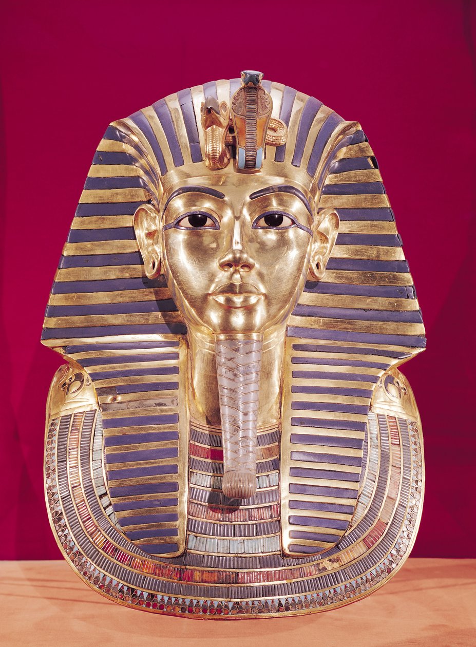 La maschera funeraria di Tutankhamon, c.1336-1327 a.C., Nuovo Regno da Egyptian 18th Dynasty