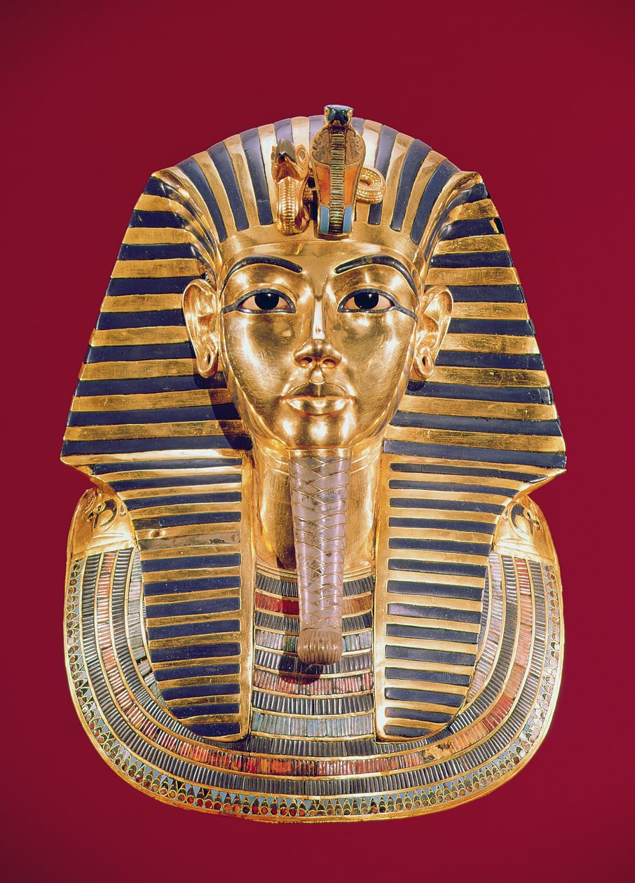 La maschera funeraria di Tutankhamon (c.1370-1352 a.C.) c.1336-1327 a.C., Nuovo Regno da Egyptian 18th Dynasty