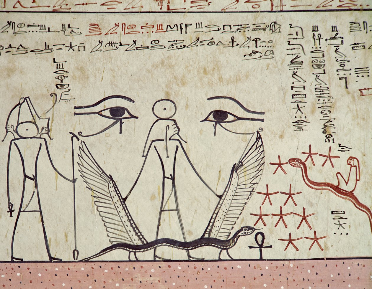 I due occhi mistici, dalla Tomba di Tuthmosis III (c.1504-1450 a.C.) Nuovo Regno (murale) da Egyptian 18th Dynasty