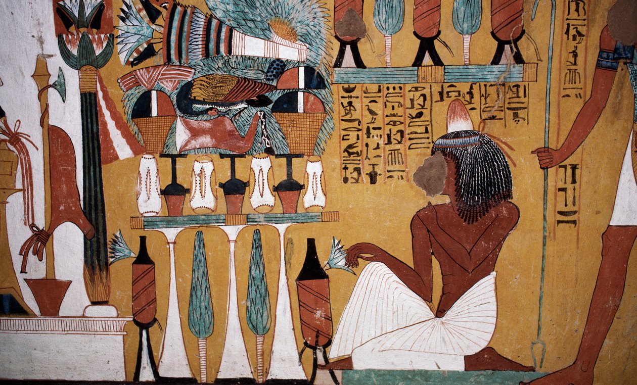 Pittura murale, Tomba di Sennedjem, Valle dei Re, Luxor, Tebe (Patrimonio dell