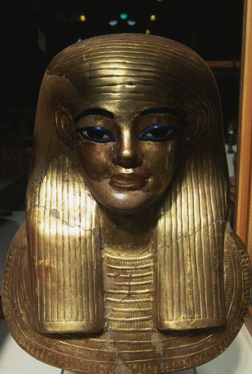 Maschera mortuaria di Yuya, dalla Tomba di Yuya Tjuya, Valle dei Re, Egitto, Civiltà Egizia, Nuovo Regno, Dinastia XVIII da Egyptian 18th Dynasty