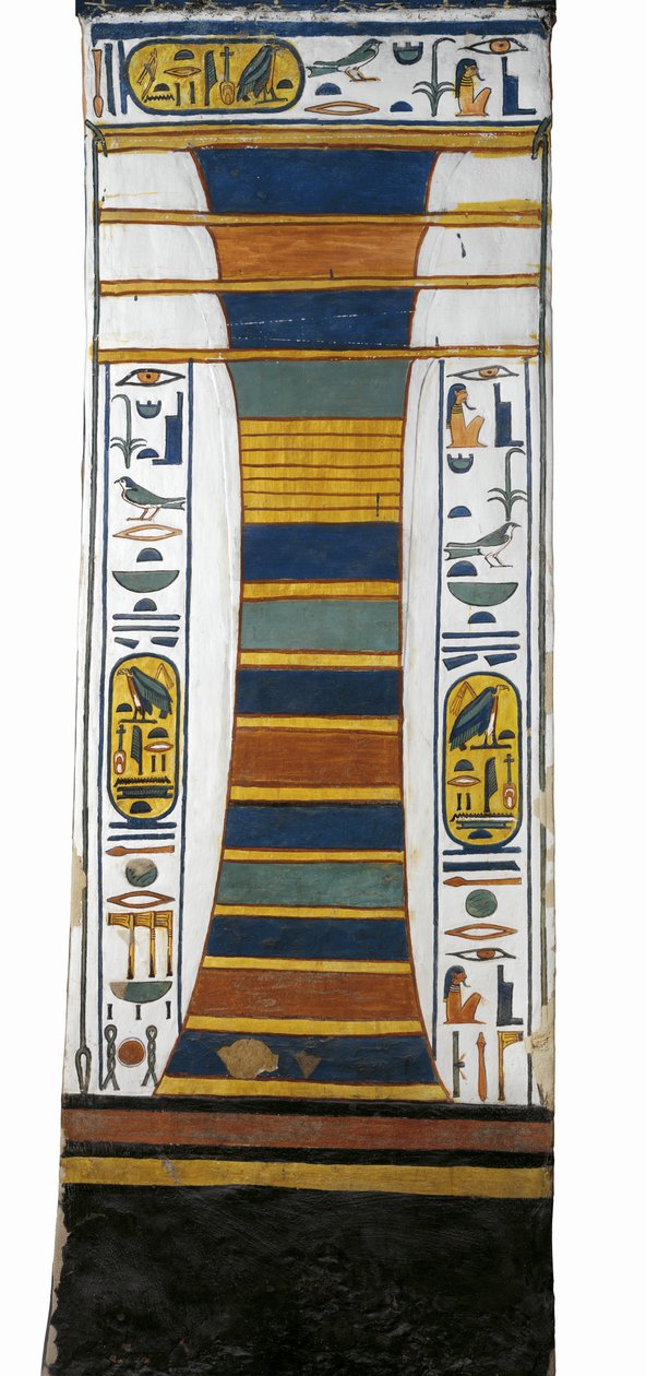 Egitto, Tebe, Luxor, Valle delle Regine, Tomba di Nefertari, pilastro Djed che rappresenta la colonna vertebrale di Osiride con midollo osseo di resurrezione, dalla XIX dinastia da Egyptian 19th Dynasty