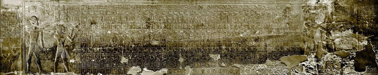 Antichità egizia: lista dei re di Abydos. Tempio di Sethi (Sety o Seti) I (XIX dinastia) da Egyptian 19th Dynasty