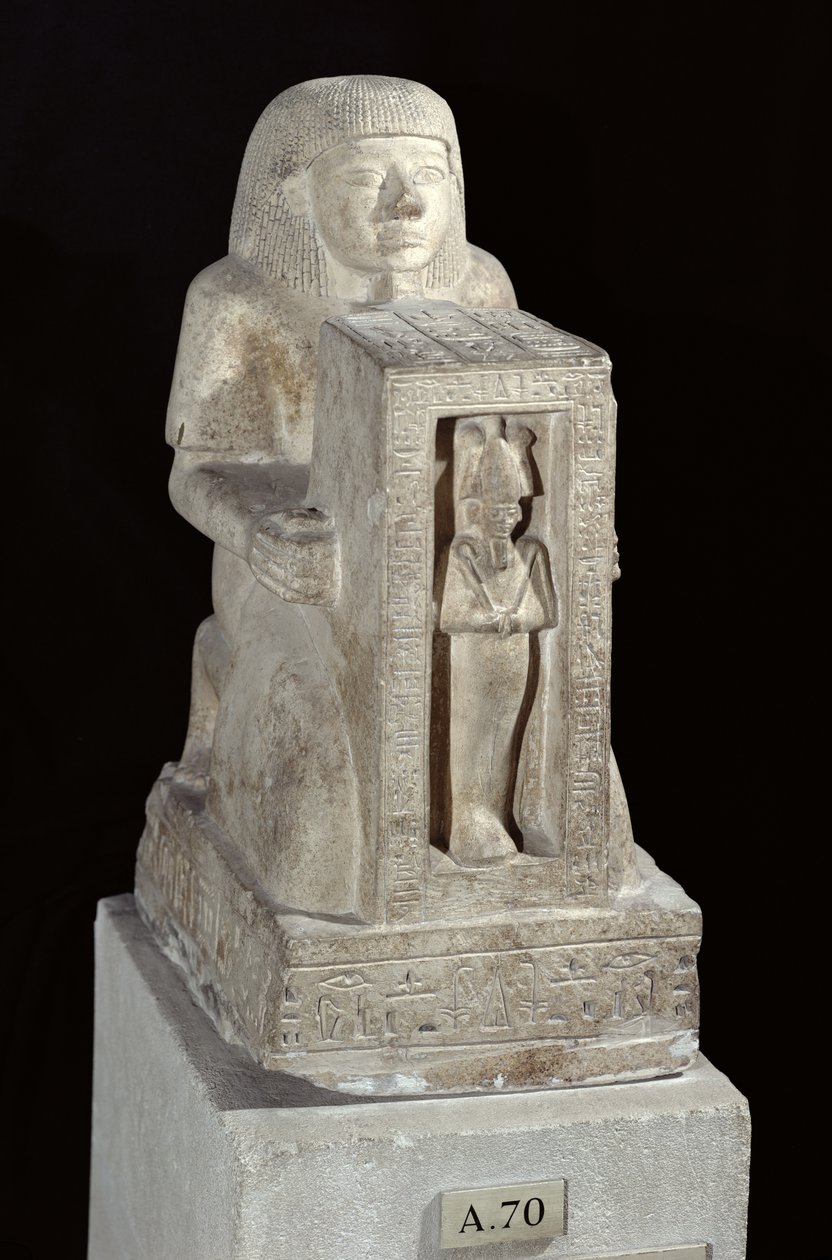 Statua naofora dello scriba reale, Seti, con Osiride nel naos, Nuovo Regno, c.1279-1213 a.C. da Egyptian 19th Dynasty