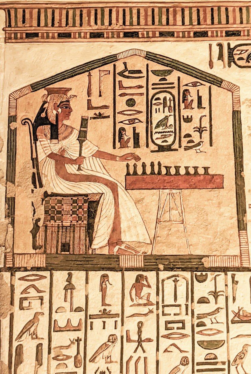 Nefertari che gioca a senet da Egyptian 19th Dynasty