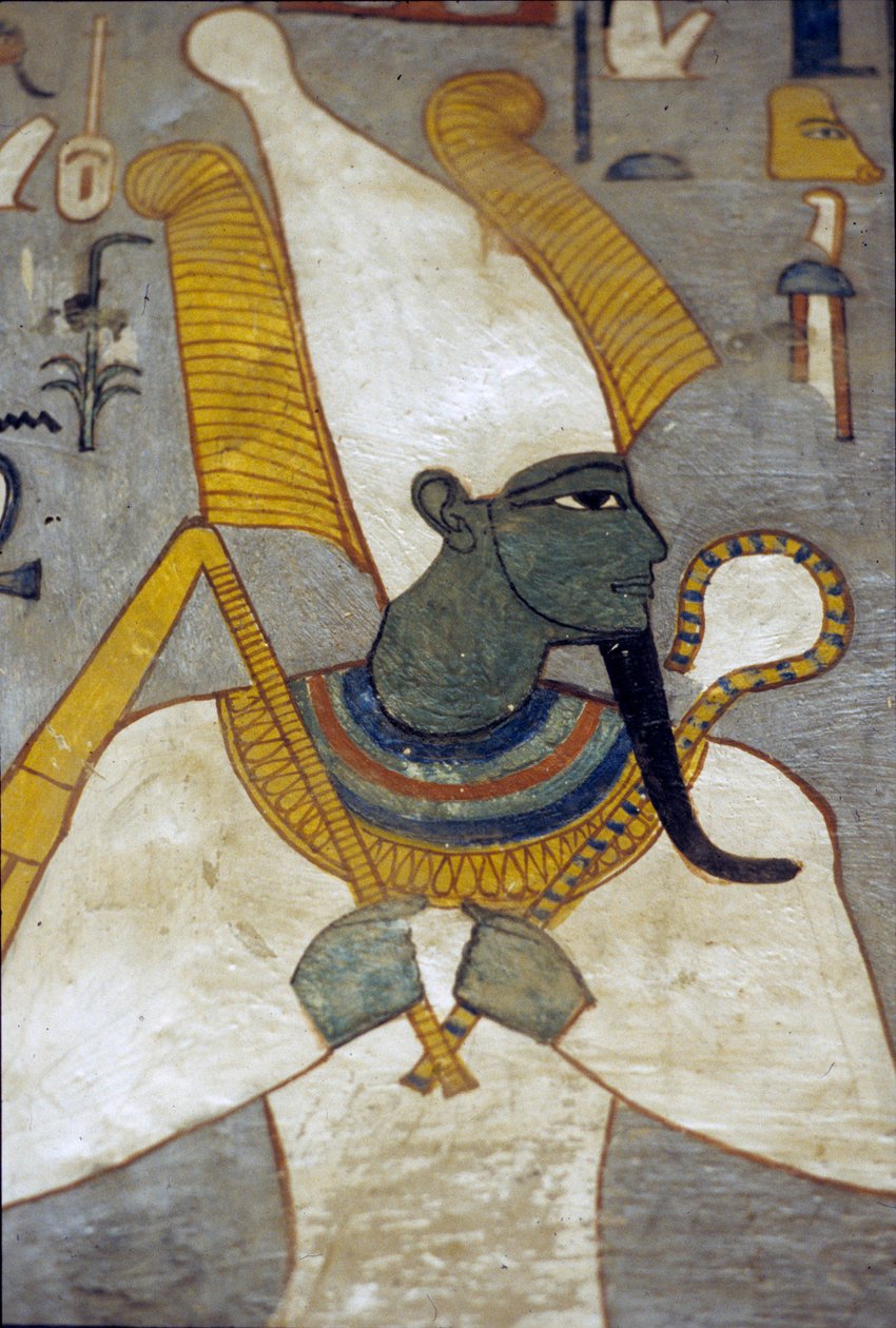 Osiride dalla tomba di Ramses I, Tebe (pittura murale) da Egyptian 19th Dynasty