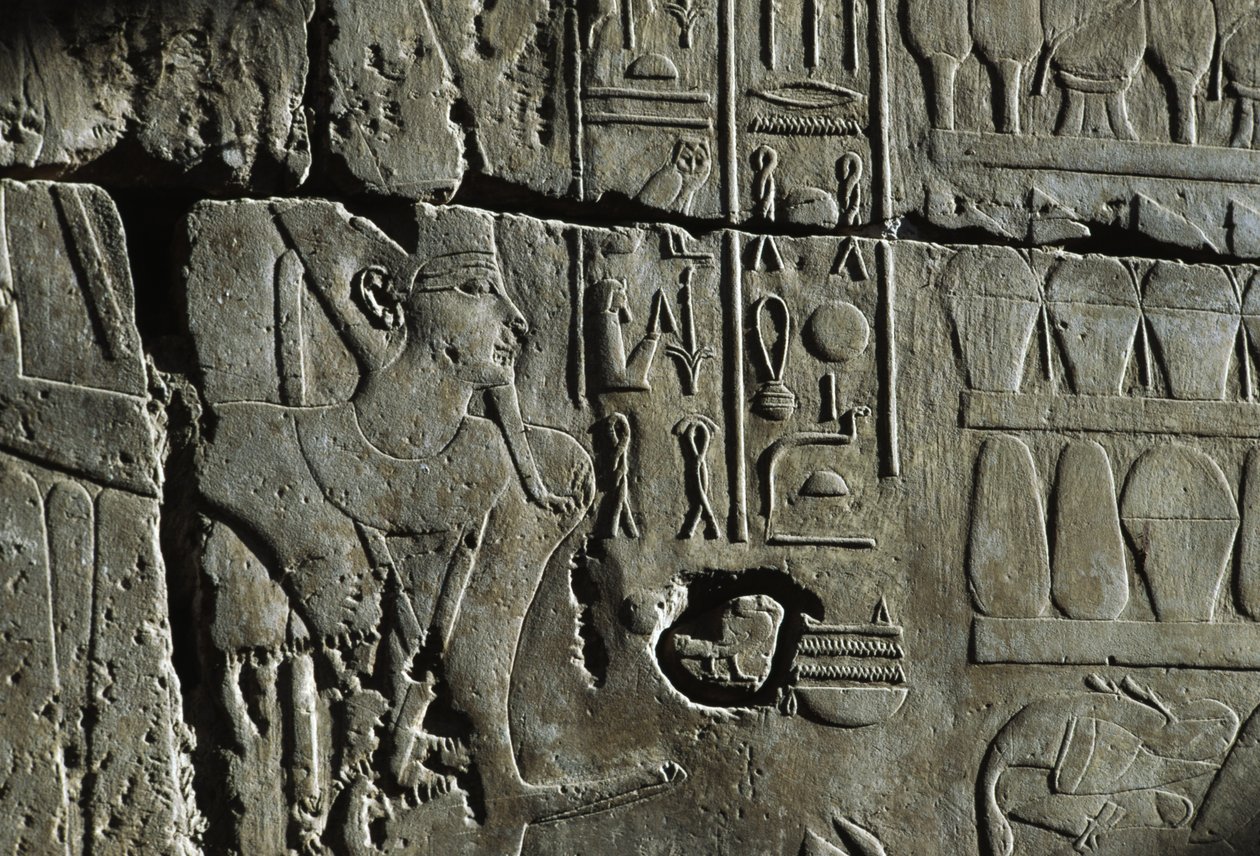 Rilievo, Tempio di Amon, Luxor, antica Tebe (Patrimonio Mondiale dell