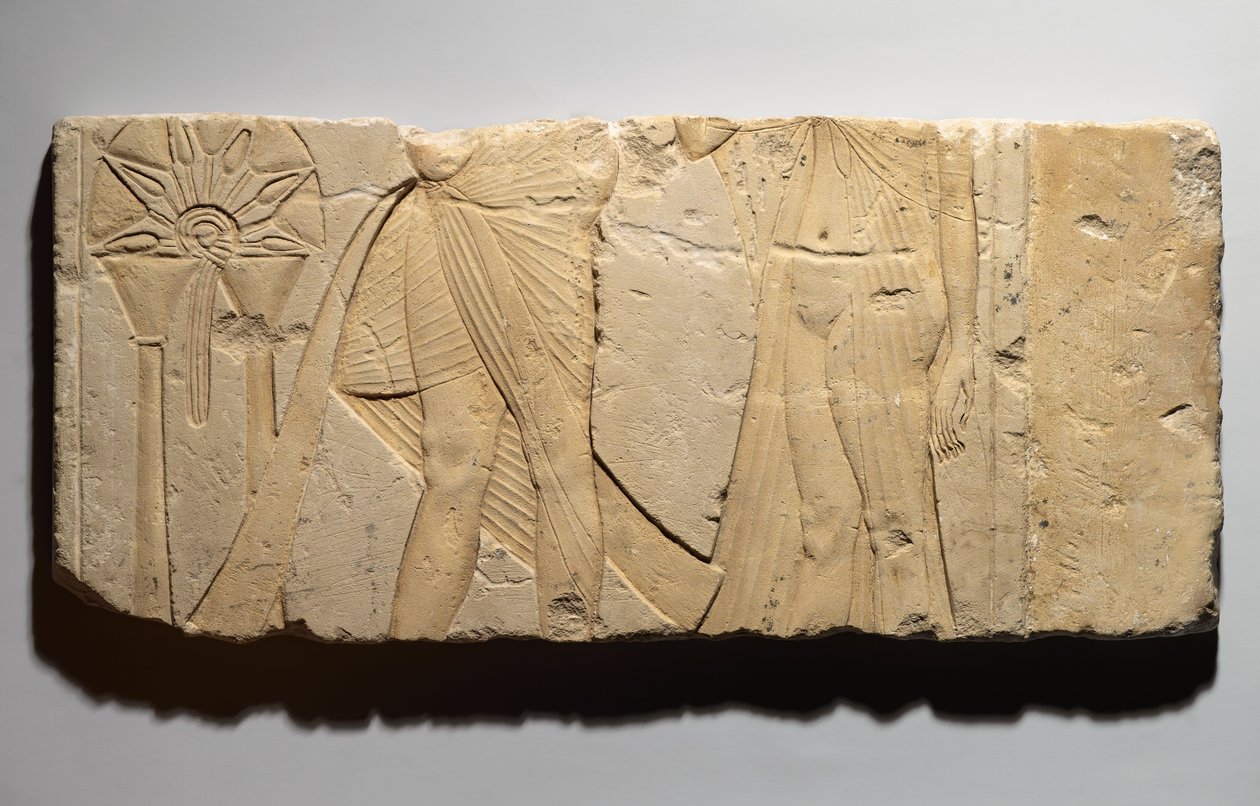 Rilievo che raffigura una scena di offerta, da Tell el-Amarna, Nuovo Regno, c.1353-1336 a.C. da Egyptian 19th Dynasty