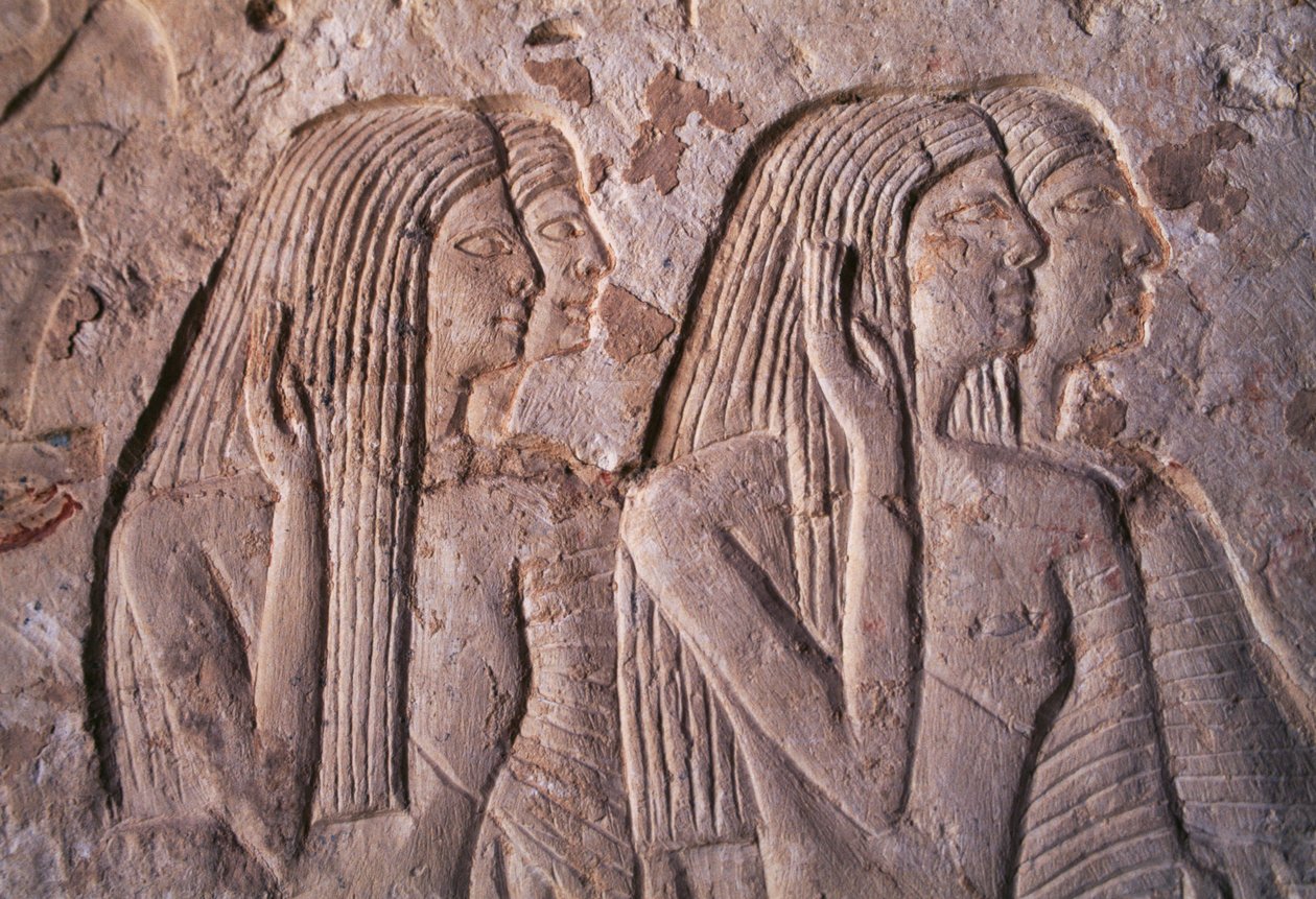 Rilievo raffigurante gruppo di donne, tomba di Leteya, Saqqara, Egitto, civiltà egizia, Nuovo Regno, Dinastia XIX da Egyptian 19th Dynasty