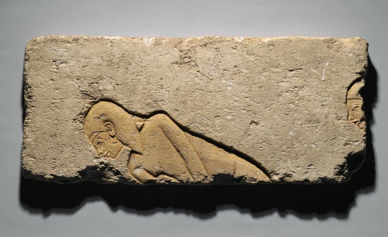 Rilievo che raffigura due uomini che si inchinano, da Tell el-Amarna, Nuovo Regno, c.1352-1336 a.C. da Egyptian 19th Dynasty