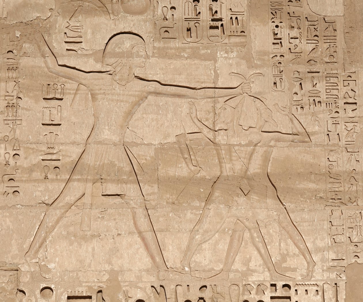 Scena del massacro dei nemici, Tempio di Horus, Edfu da Egyptian 19th Dynasty