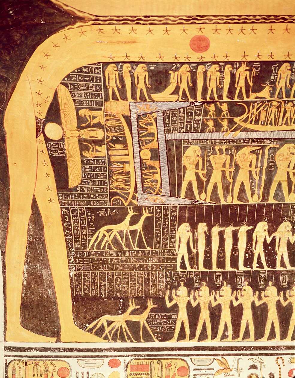 (Dettaglio) dal Libro del Giorno dal soffitto della camera funeraria della Tomba di Ramses VI (r.1143-1136 a.C.) Nuovo Regno da Egyptian 20th Dynasty