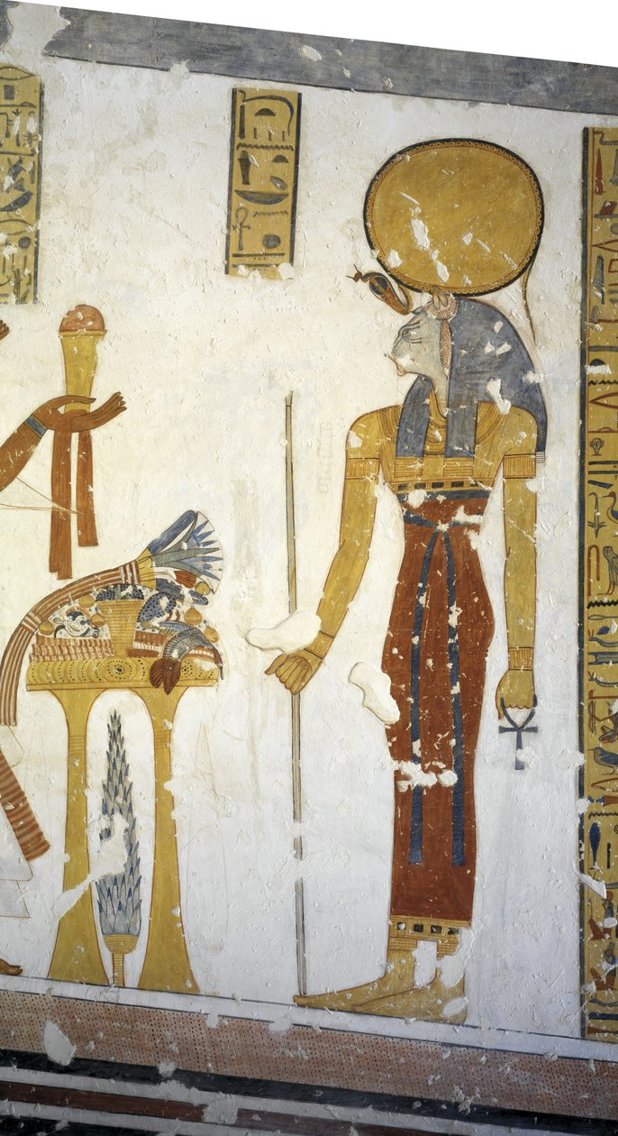 Tomba del principe Mentuherkhepeshef, dipinto murale della dea Bastet, XX dinastia da Egyptian 20th Dynasty
