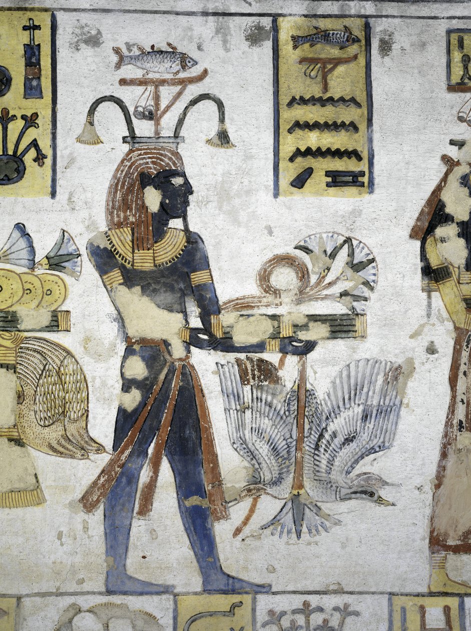 Tomba di Ramses III, dipinto murale di offerte rituali, XX dinastia da Egyptian 20th Dynasty