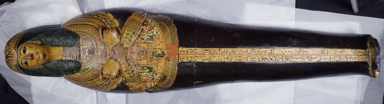 Coperchio interno della mummia di Nesyamun, possibilmente trovata a Deir El-Bahri, Nuovo Regno, c.1100 a.C. da Egyptian 20th Dynasty