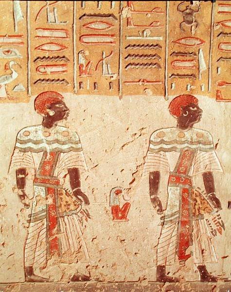 Nubiani, dalla tomba di Ramses III (c.1184-1153 a.C.) Nuovo Regno da Egyptian 20th Dynasty