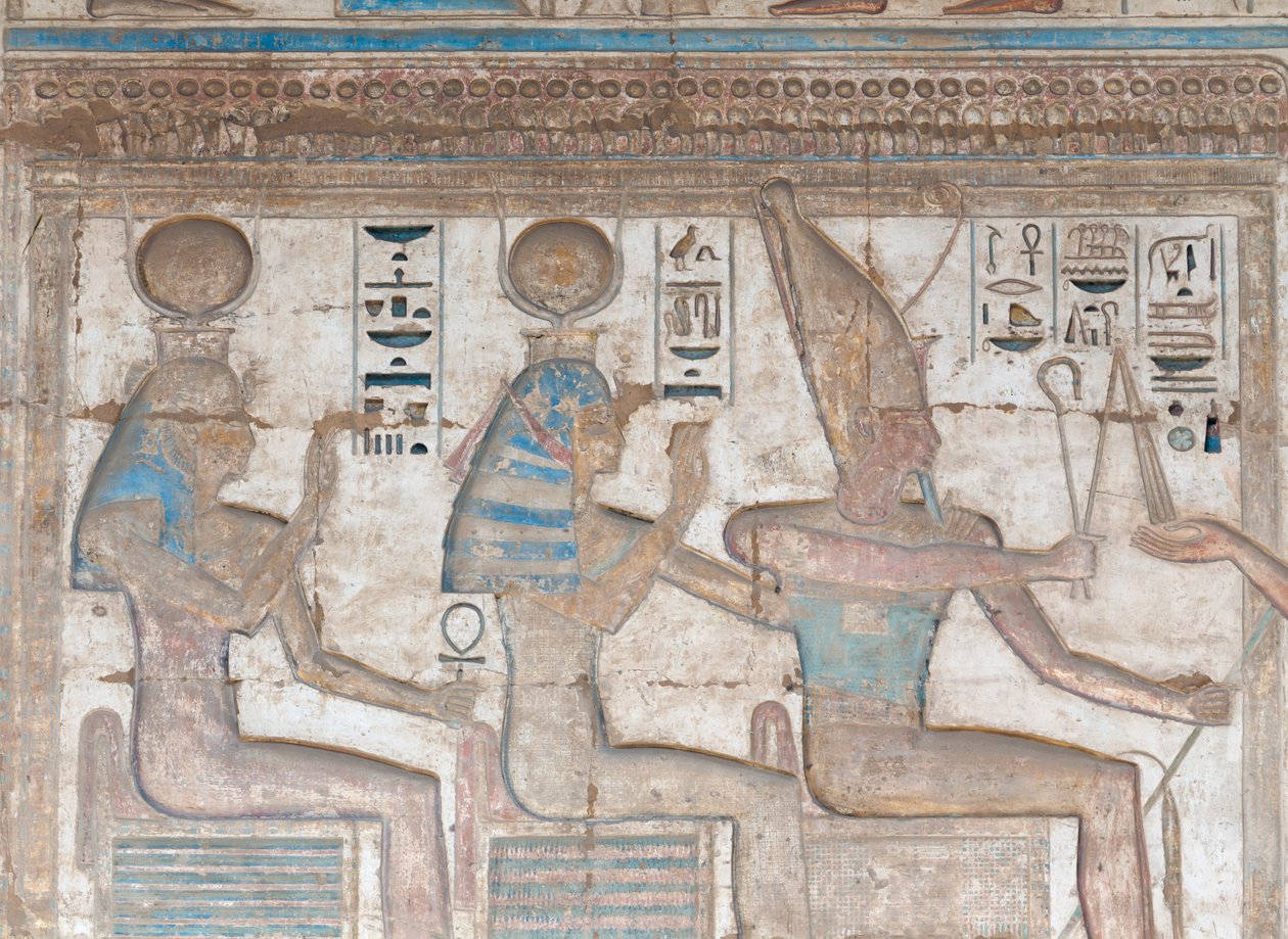Immagine in rilievo dipinta sul muro da Egyptian 20th Dynasty