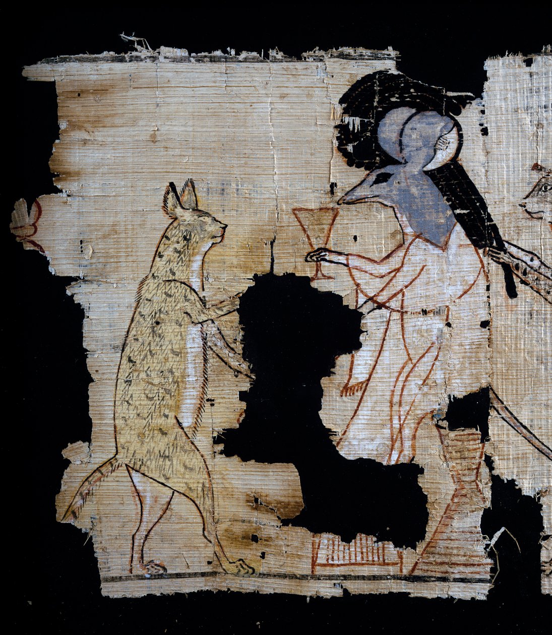 Papiro raffigurante scena satirica, ca 1100 a.C., risalente al regno di Ramses IX, (dettaglio), Civiltà egizia, Nuovo Regno, XX dinastia da Egyptian 20th Dynasty