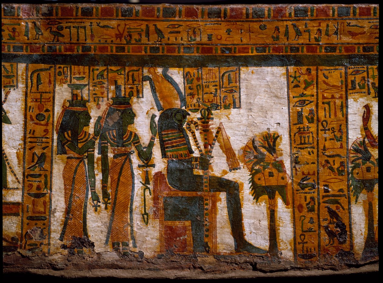 Antichità egizia: le divinità Iside e Nefti adorano Osiride da Egyptian 21st Dynasty
