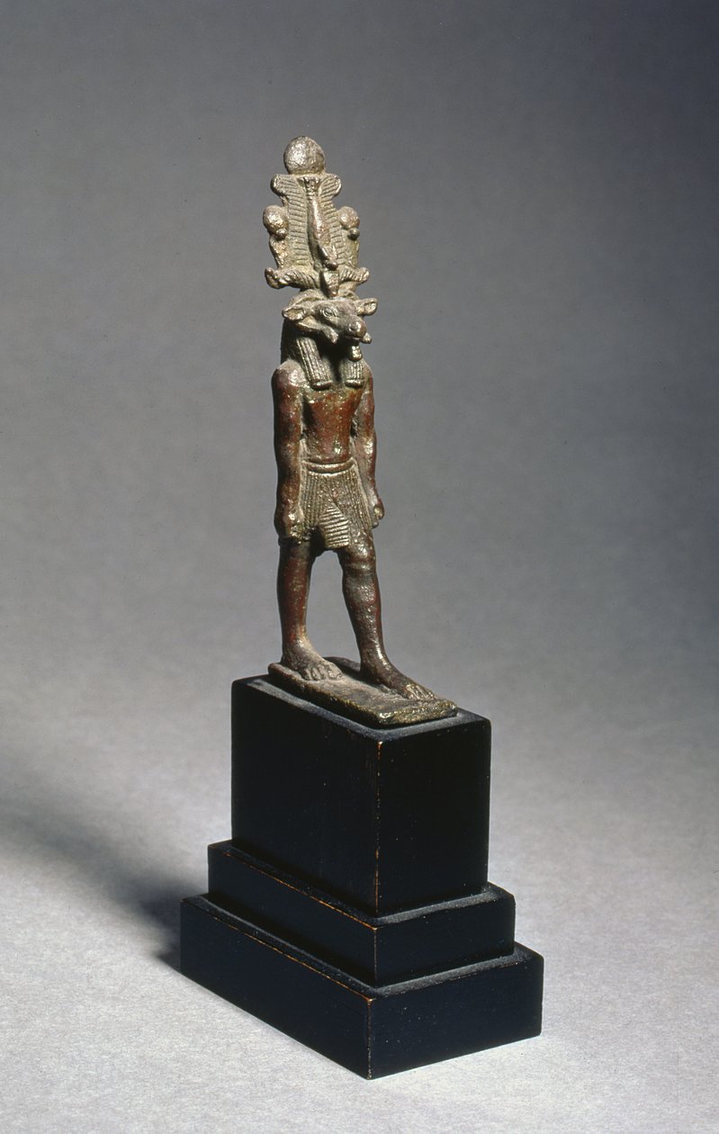 Figura di Harsaphes, una divinità con testa di ariete, Periodo Tardo, c.600 a.C. (bronzo) da Egyptian 26th Dynasty