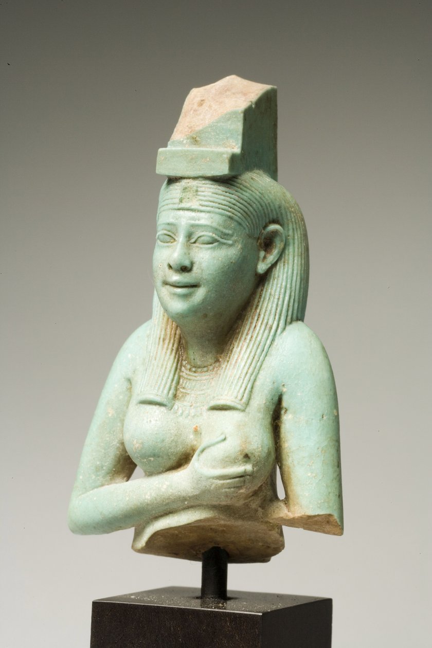 Frammento di Iside, Periodo Tardo Dinastico (faience) da Egyptian 26th Dynasty