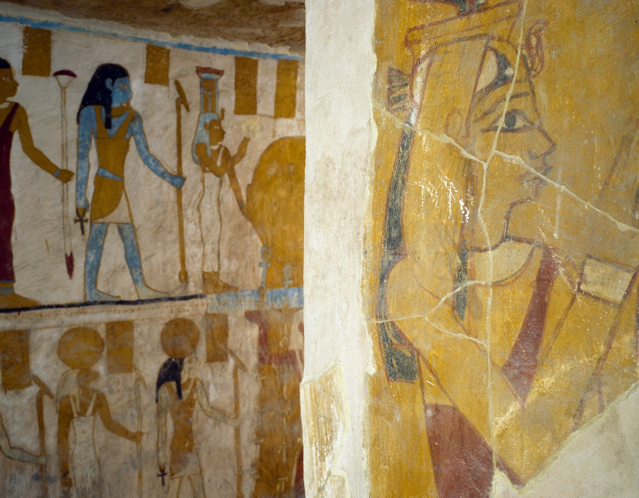 Dipinti murali dalla Tomba di Pa Nentwy, Oasi di Bahariya, Giza, Egitto. Civiltà egizia, XXVI Dinastia, 663-525 a.C. da Egyptian 26th Dynasty