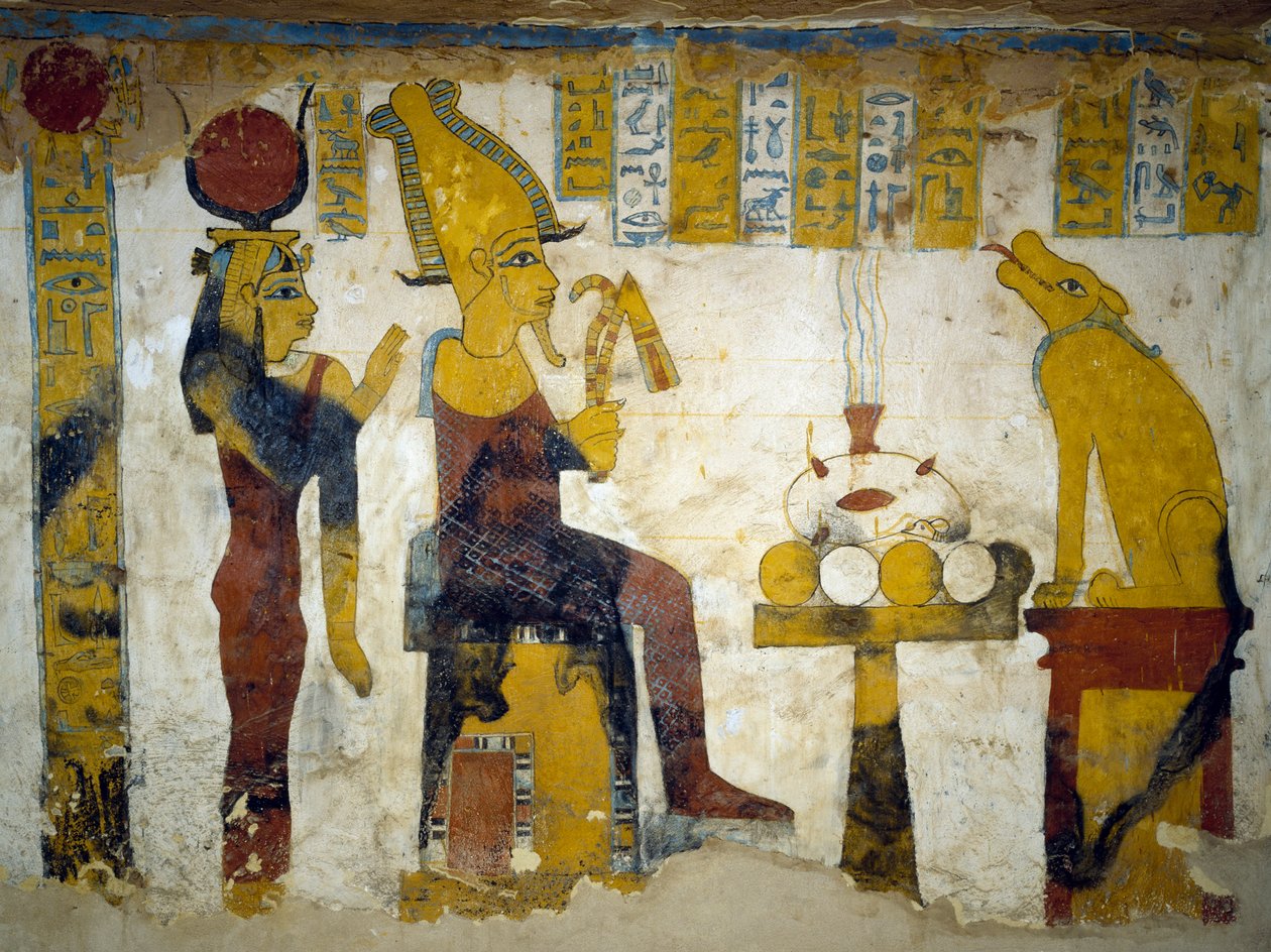 Pitture murali dalla camera funeraria della Tomba di Pa Nentwy, Oasi di Bahariya, Giza, Egitto. Civiltà egizia, XXVI dinastia, 663-525 a.C. da Egyptian 26th Dynasty