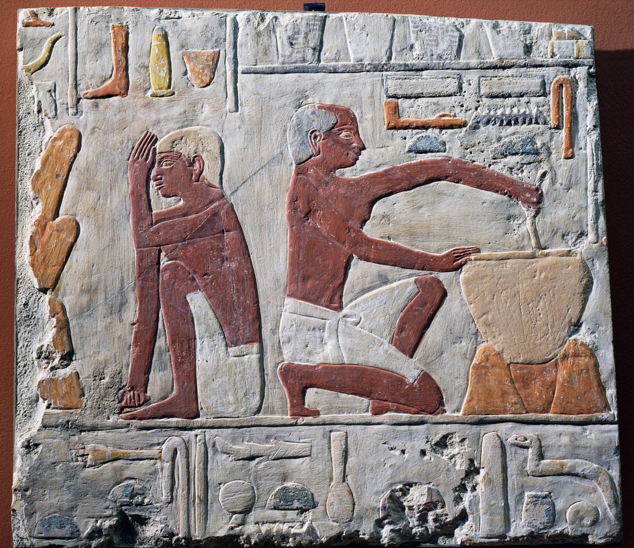 Preparazione e cottura del pane, 2500-2350 a.C. da Egyptian 5th Dynasty