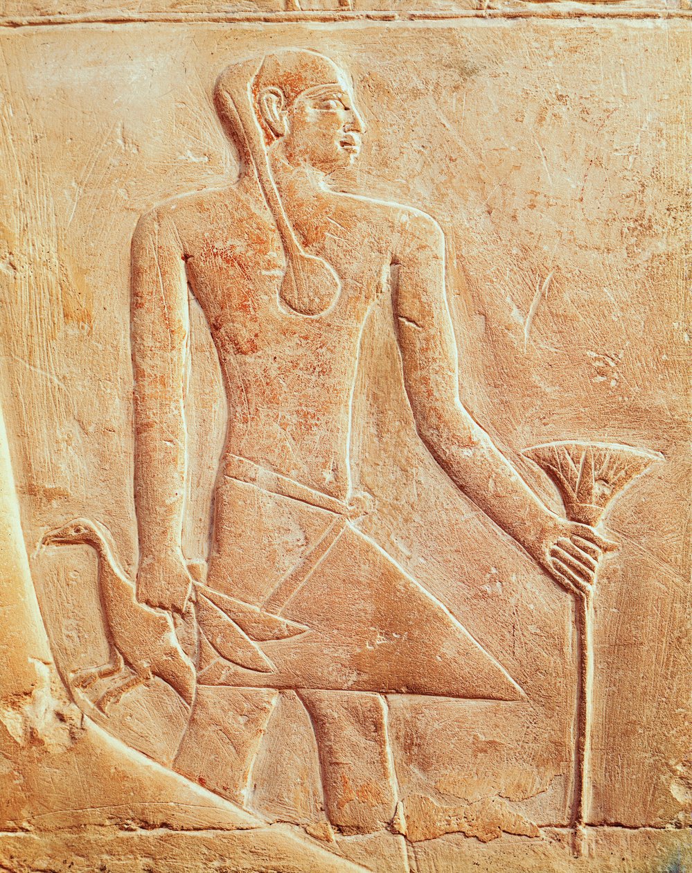 Servitore e uccello, rilievo da Egyptian 5th Dynasty