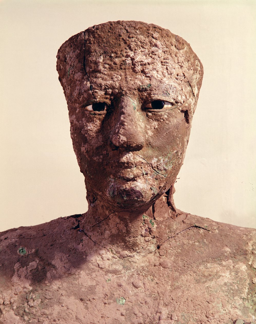 Statua di Pepi I (2289-2255 a.C.) (dettaglio) della testa, trovata a Hierakonpolis, c.2281-2241 a.C. da Egyptian 6th Dynasty