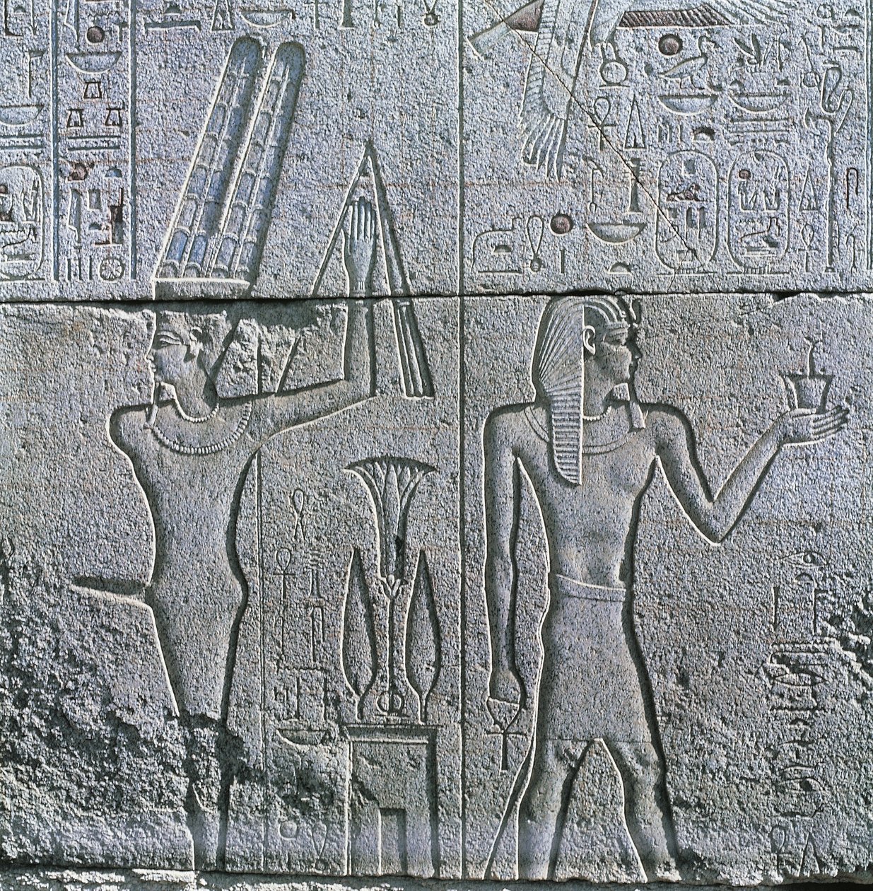 Egitto, Antica Tebe, Luxor, Karnak, rilievo del dio Min e Filippo III Arrideo al Grande Tempio di Amon da Egyptian Egyptian