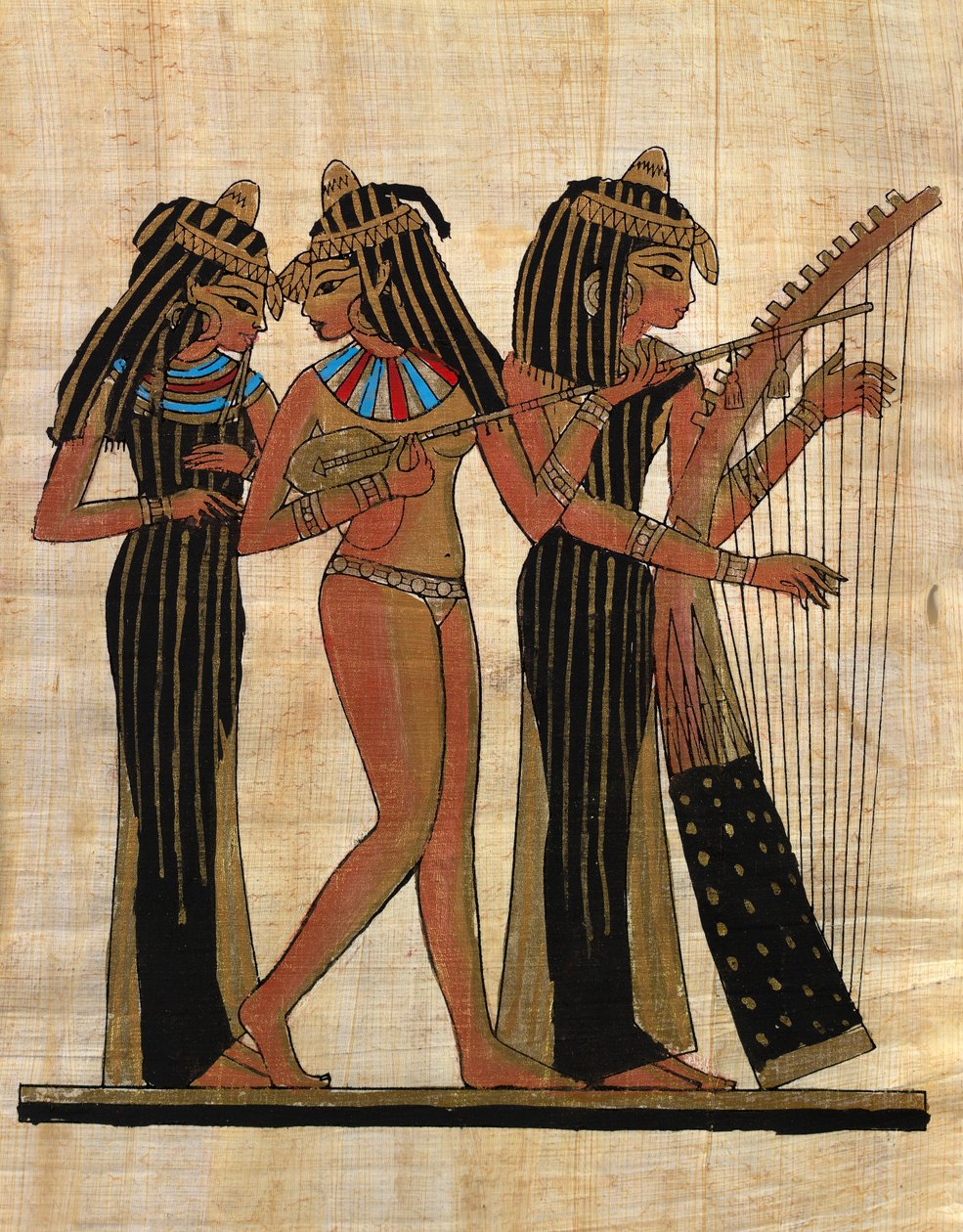Arte egizia: papiro egiziano: musicisti da Egyptian Egyptian