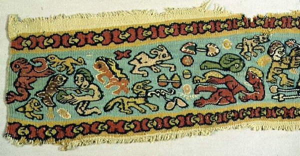 Tessuto policromo, egiziano, periodo copto 4°-12° secolo (arazzo) da Egyptian Egyptian