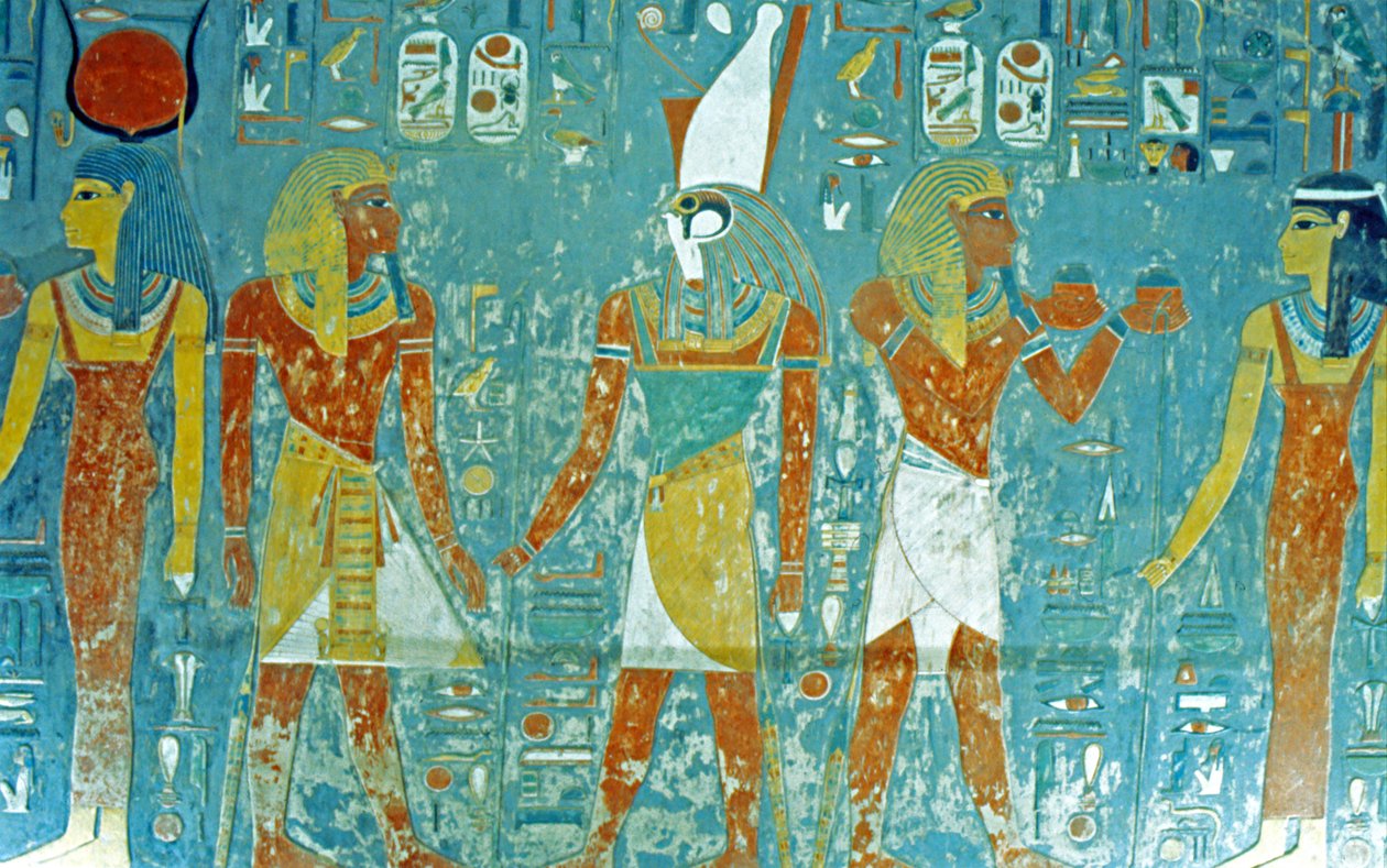 Valle dei Re, Tomba di Horemheb Faraone davanti a Osiride, Iside, Ma