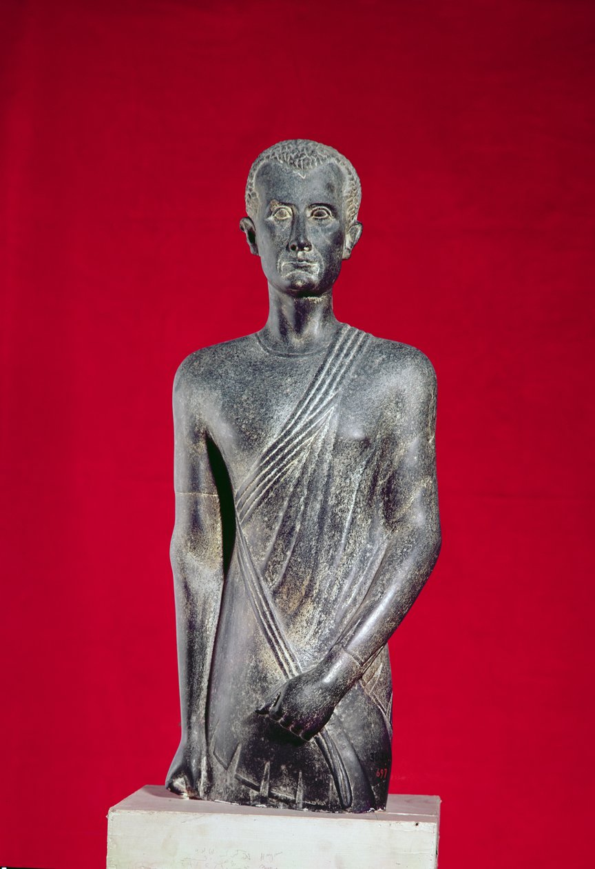 Statua di Hor, da Alessandria, c.40 a.C. (basalto) da Egyptian Ptolemaic Period