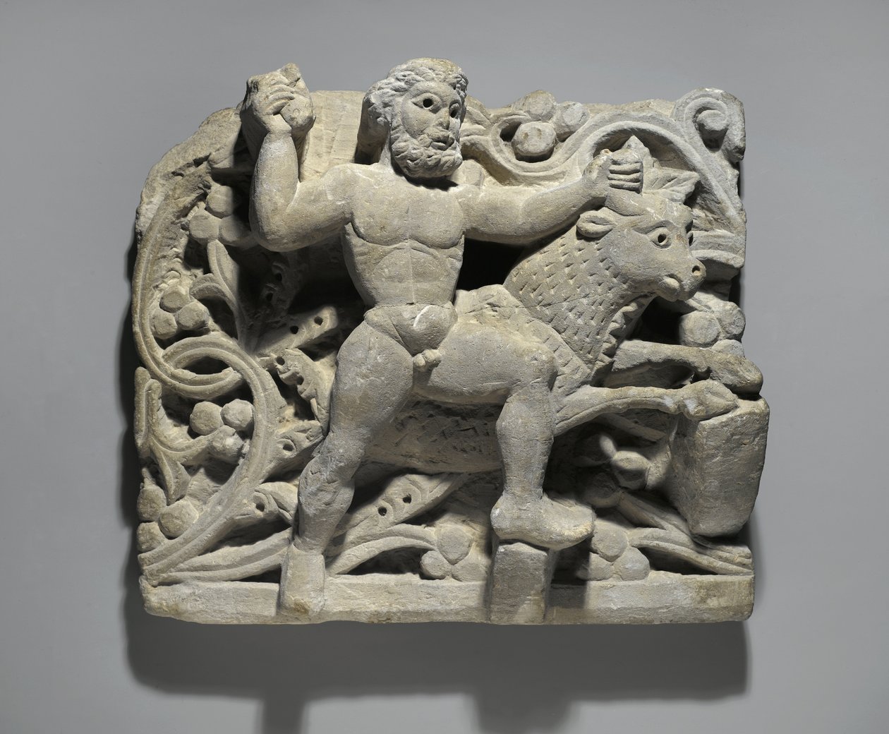 Eracle che colpisce Acheloo in forma di toro, da Ossirinco, c.300-500 da Egyptian School