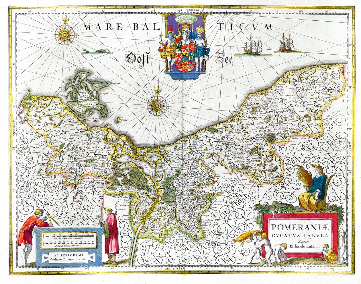 Mappa del Ducato storico di Pomerania del XVII secolo da Eilhard Lubinus