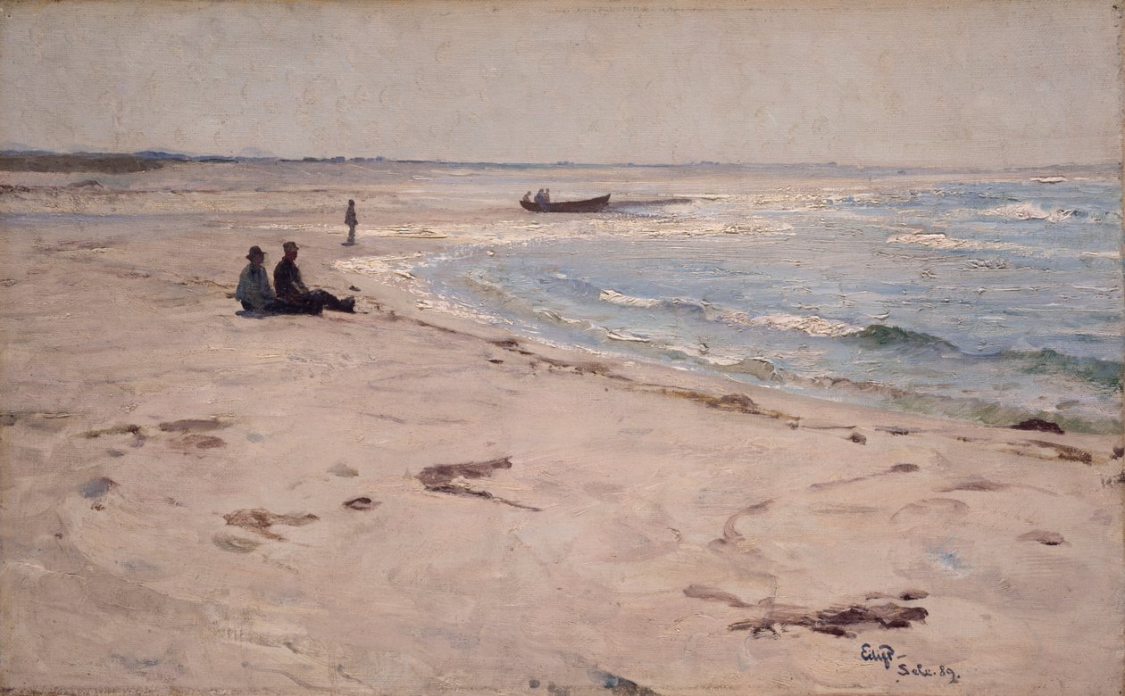 Sulla spiaggia a Sele da Hjalmer Eilif Emanuel Peterssen