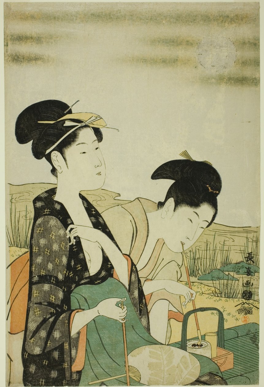 Osservazione della luna da Eishōsai Chōki