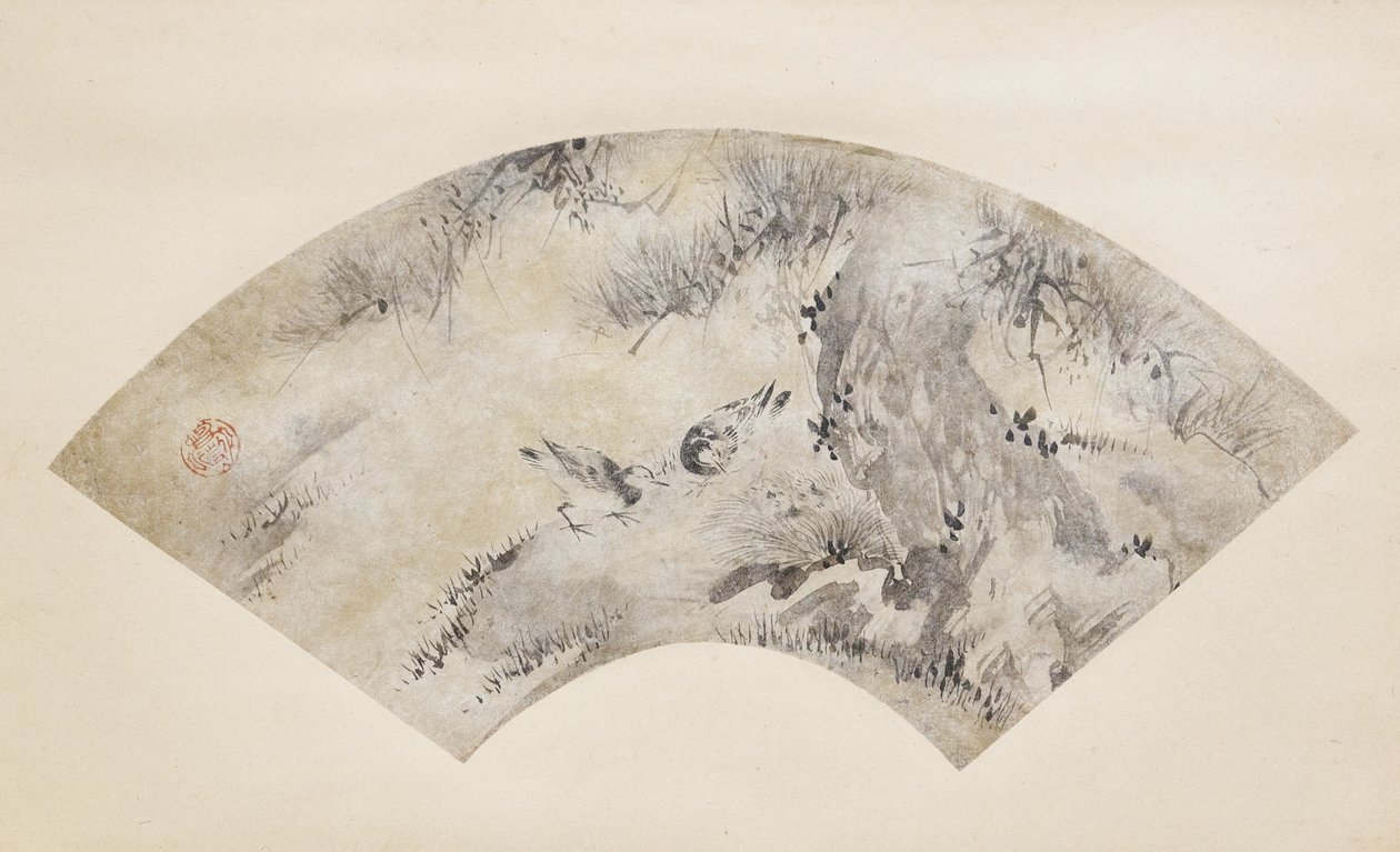Uccelli e pino, circa 1570-1590 da Eitoku Kano