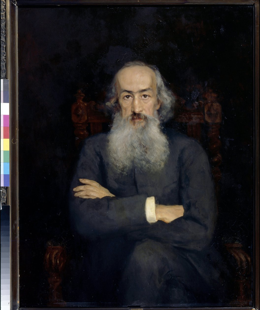 Ritratto dello storico Constantin Bestoujev Rioumine (1829-1897) da Ekaterina Sergeevna Zarudnaya Kavos