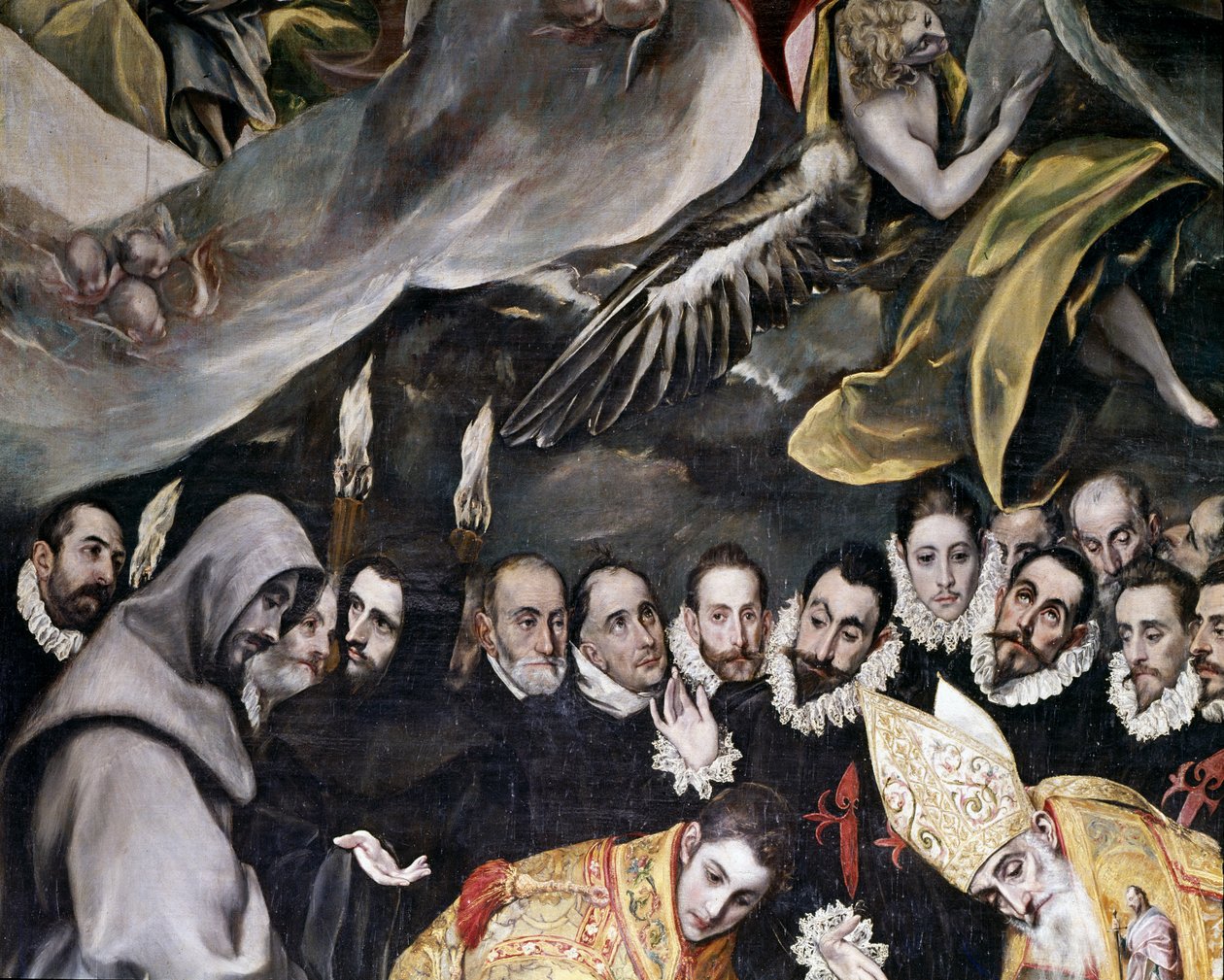 La sepoltura del Conte Orgaz, da una leggenda del 1323, (dettaglio), 1586-88 da El Greco