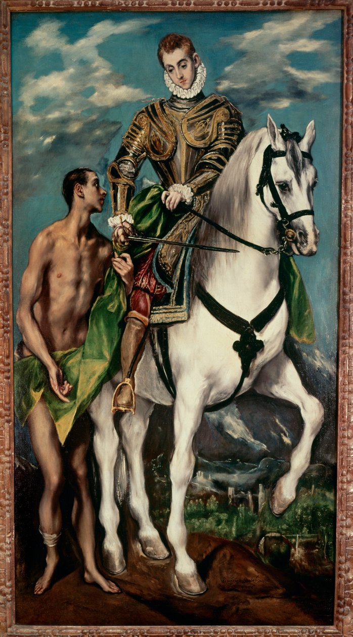 San Martino di Tours e il mendicante (dipinto su tela) da El (1541-1614) Greco