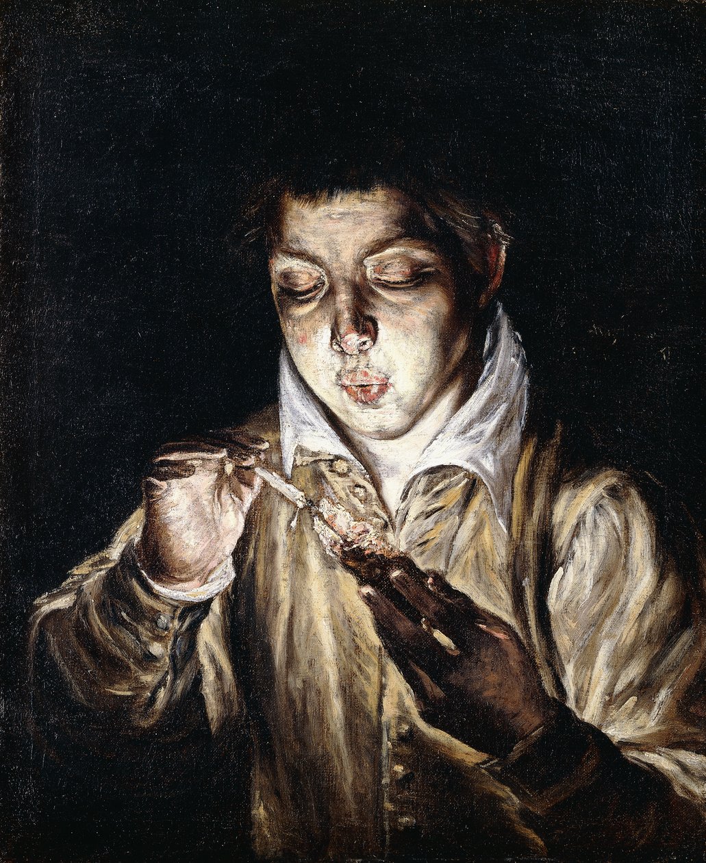 Un Ragazzo che Accende una Candela da El Greco
