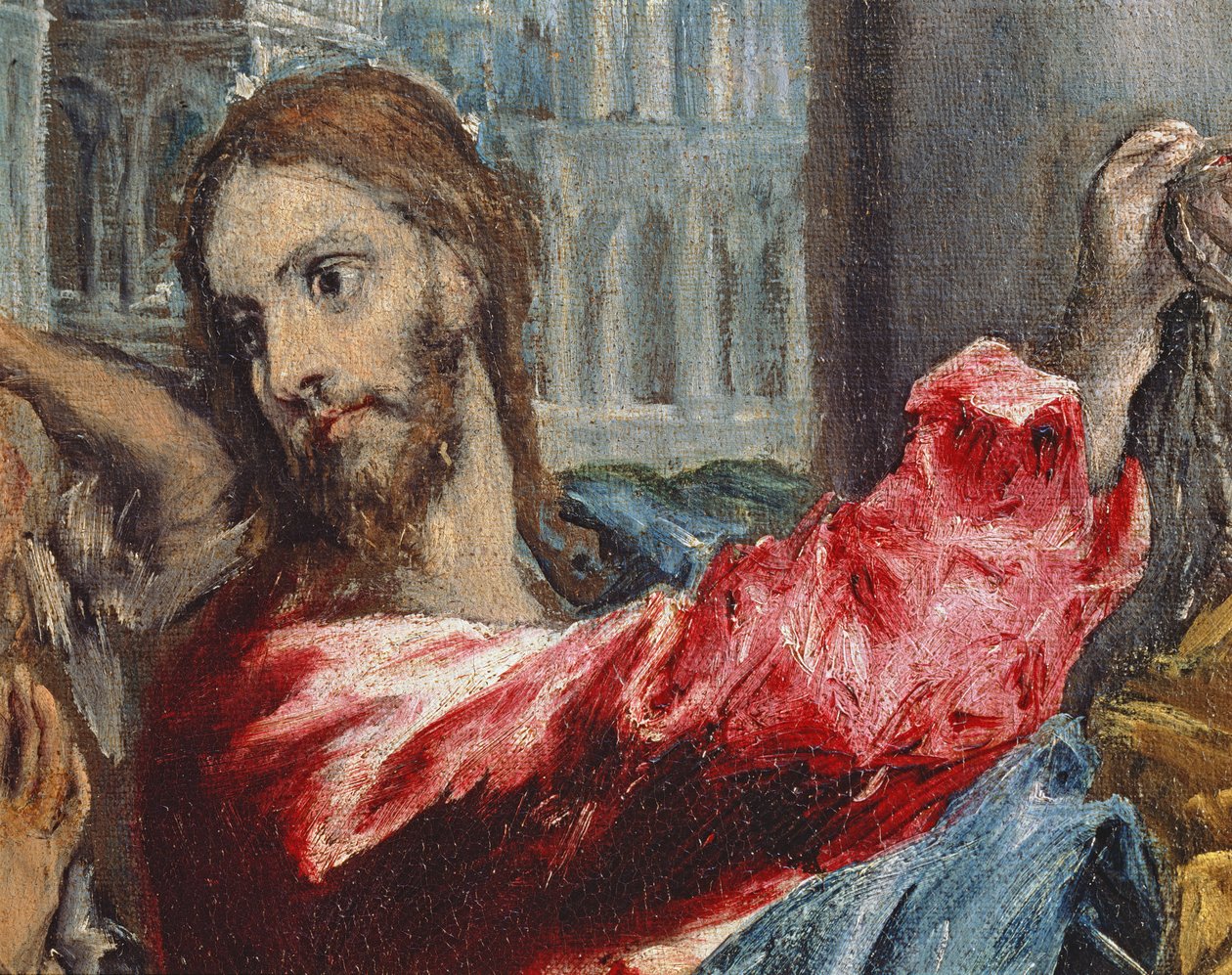 Cristo che scaccia i mercanti dal tempio (dettaglio di Cristo) da El Greco