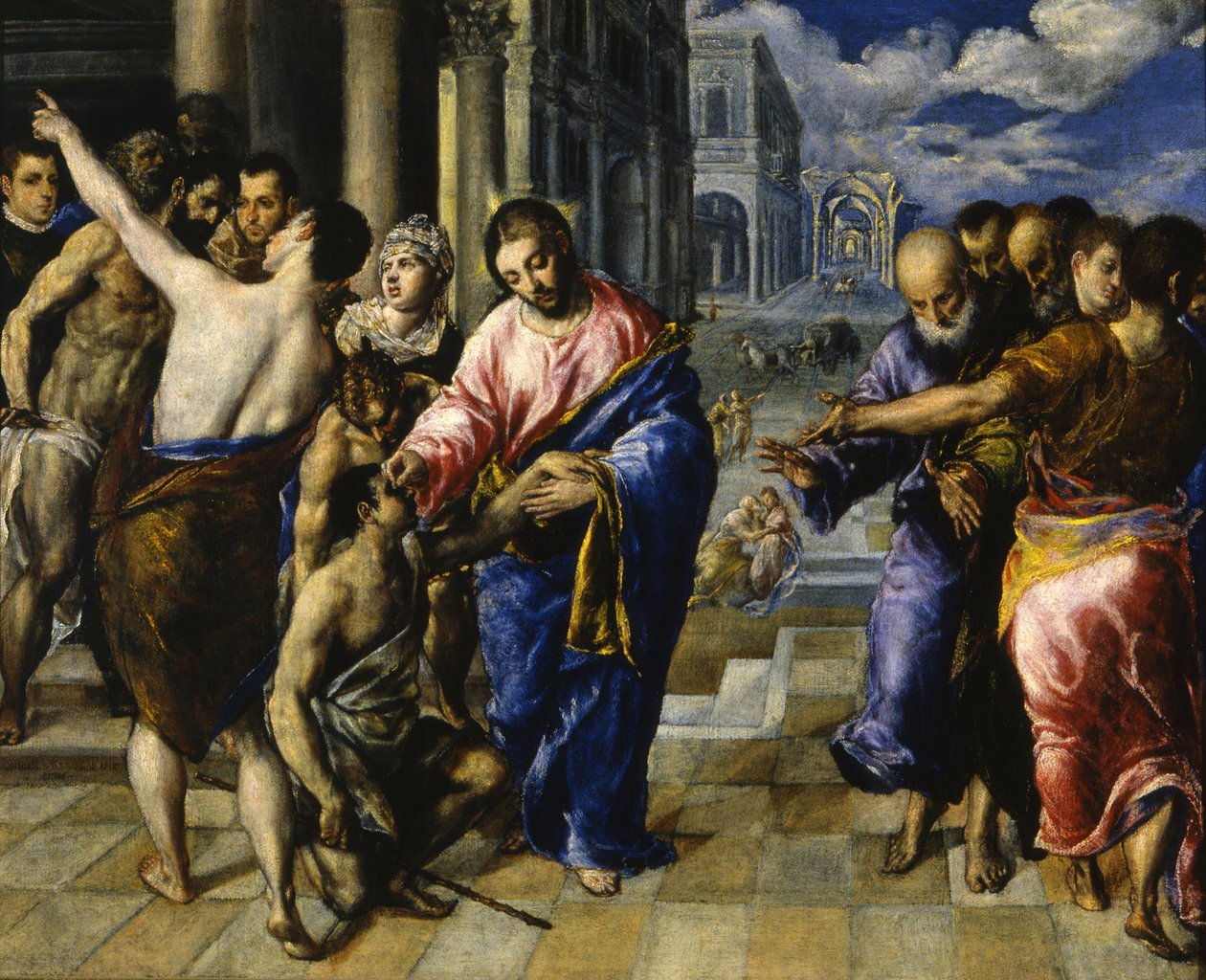 Gesù guarisce il cieco, c. 1573 da El Greco