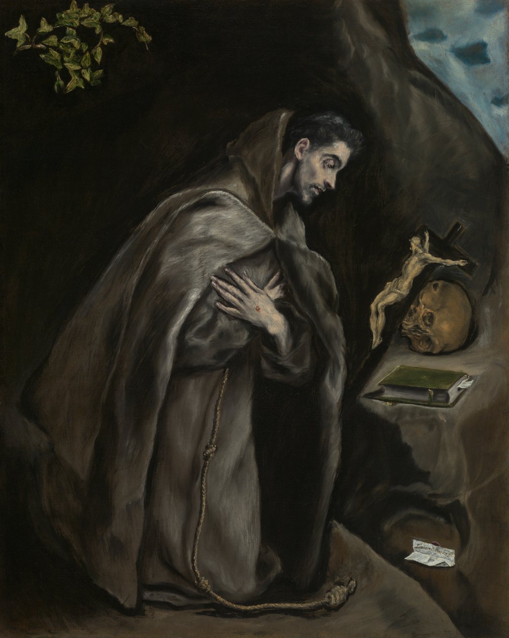 San Francesco inginocchiato in meditazione da El Greco