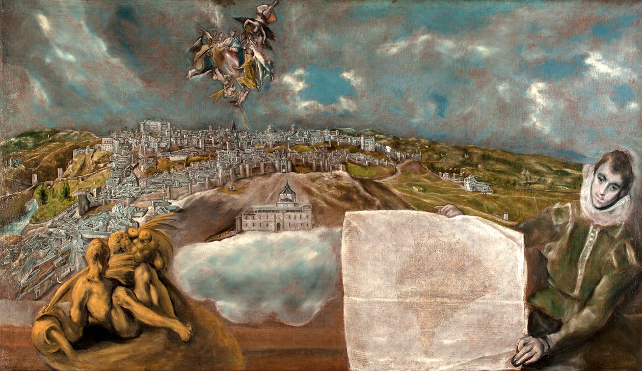 Spagnolo:  Vista e piano di Toledo Vista e piano di Toledo da El Greco